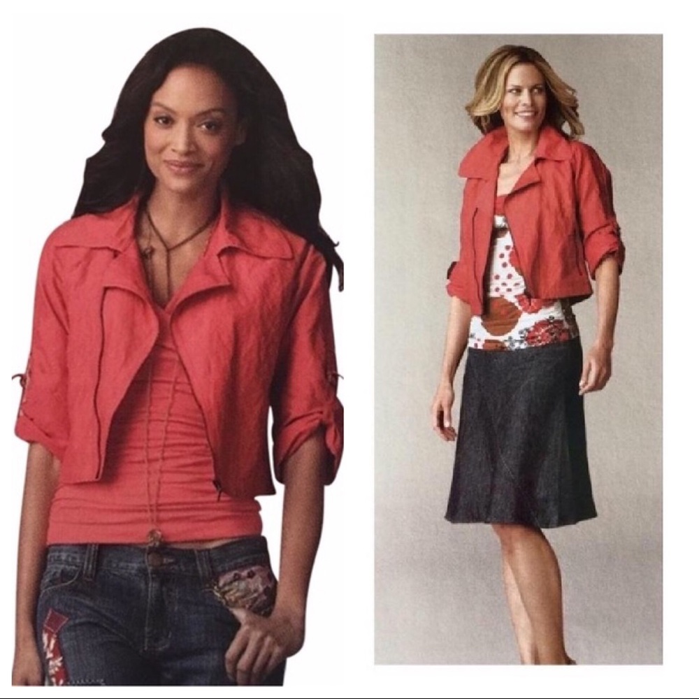 CAbi CORAL SCOOTER CROPPED MOTO JACKET, STYLE #913